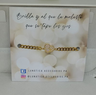 Pulsera corazón strass AD