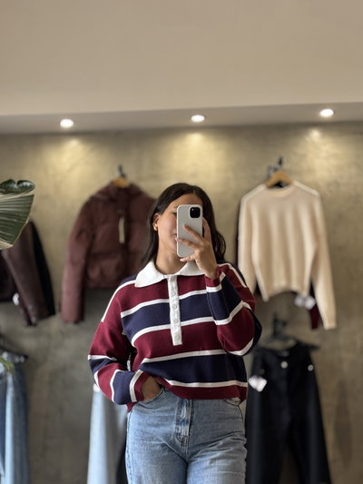 Sweater Nebraska (Rojo & Marino)