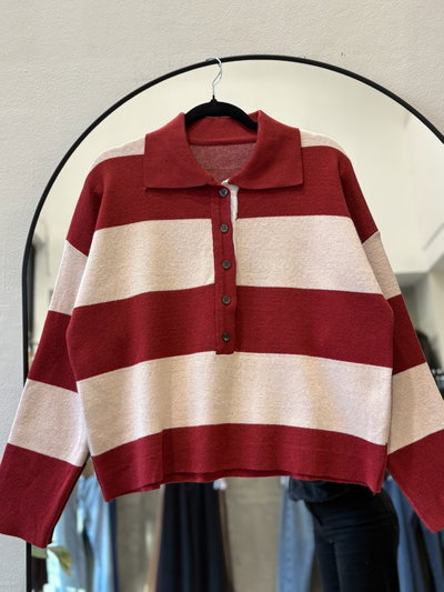 Sweater Alice (Rojo & Beige)