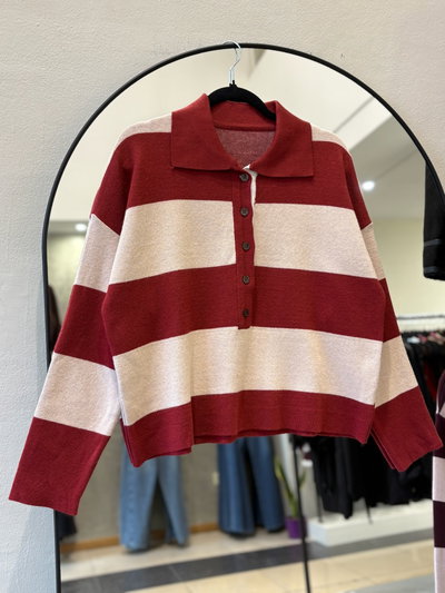 Sweater Alice (Rojo & Beige)