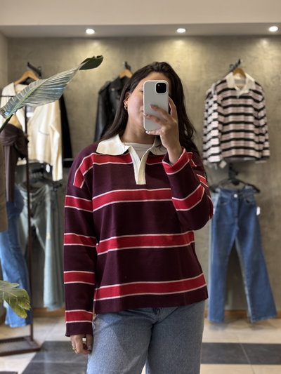 Sweater Arya (Bordó & Rojo)