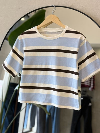 Remera LILI (Celeste y Marron)