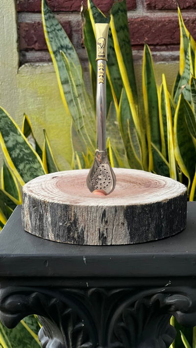 BOMBILLÓN DE ALPACA Y BRONCE COPA DEL MUNDO