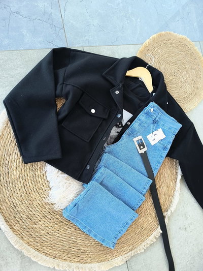 Chaqueta paño negra