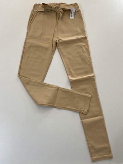Pantalon bengalina beige lazo talle 3/4