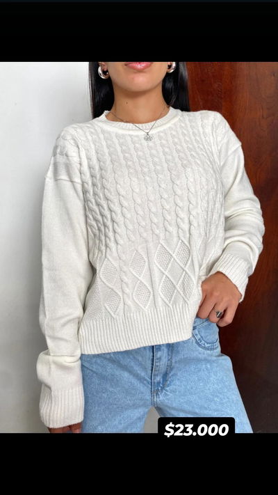 Sweatter trenzas blanco 