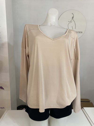 Remera estrellas beige 