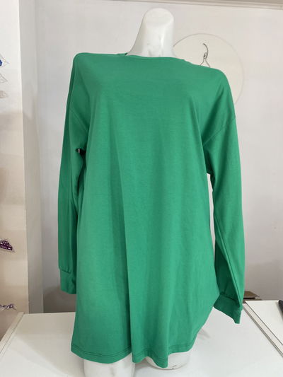 Remera algodon larga verde 