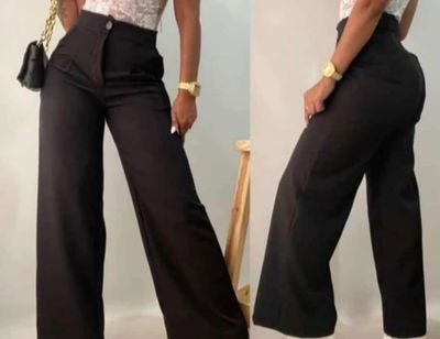 Pantalon bengalina negro palazo talle 44