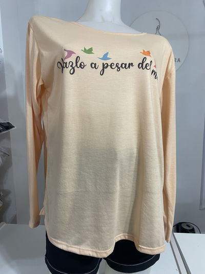 Remera económica durazno talle 5