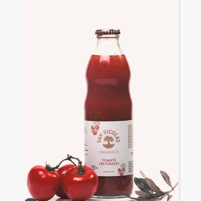 Tomates Orgánicos Triturados – Botella de vidrio 1 litro