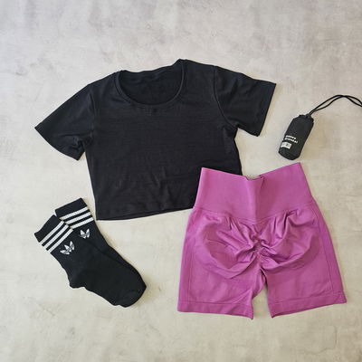 REMERA CROP DRYFIT -NEGRA