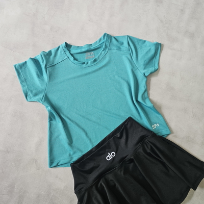 REMERA CROP DRYFIT -  VERDE AGUA