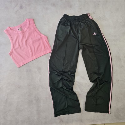 PALAZO ADIDAS VERDE C/ROSA