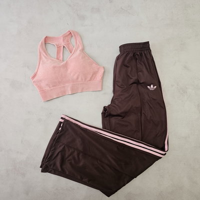 PALAZO ADIDAS CHOCOLATE C/ROSA