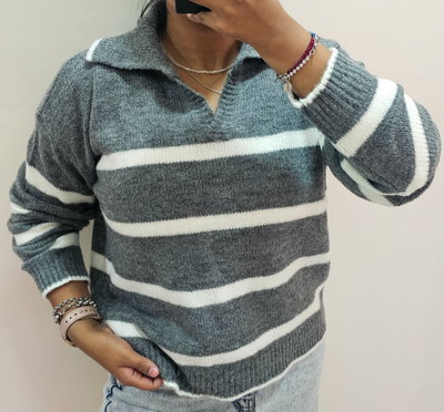 SWEATER CHOMBA GEMMA - GRIS