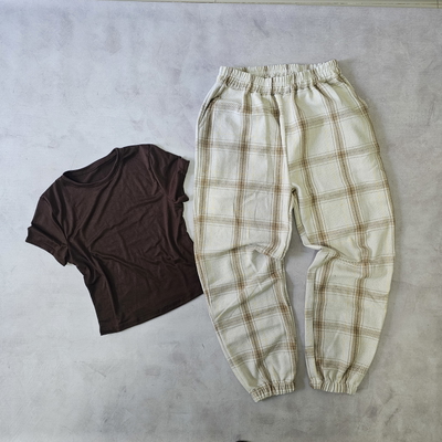 PANTALON CUADRILLÉ - MANTECA 