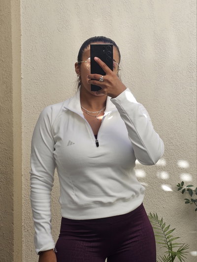 BUZO DARLON ADIDAS  medio cierre - blanco