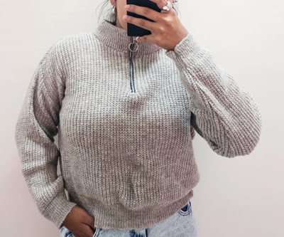 SWEATER ZIPPER - VISON