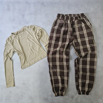 PANTALON CUADRILLÉ - CHOCOLATE 