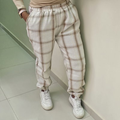 PANTALON CUADRILLÉ - MANTECA 