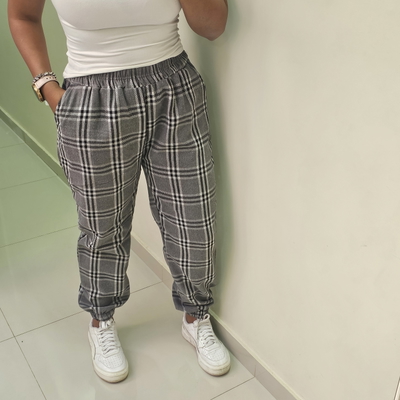 PANTALON CUADRILLÉ - NEGRO