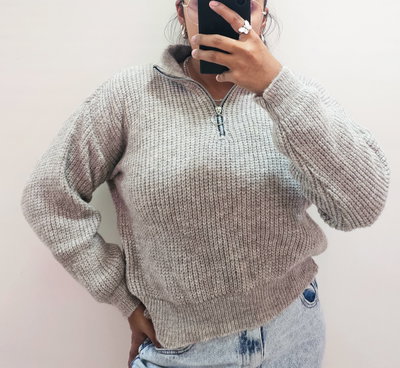 SWEATER ZIPPER - VISON