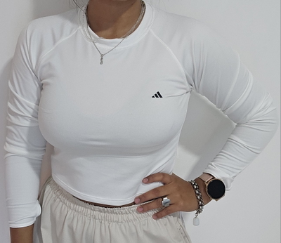 CROP TOP TÉRMICO ADIDAS  - BLANCO