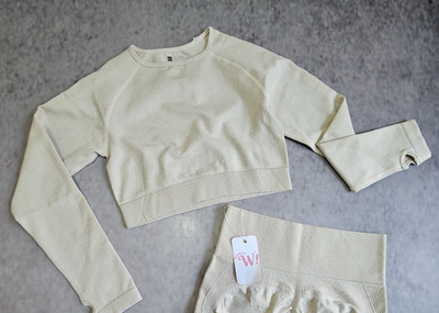 CROP TOP BEIGE SEAMLESS