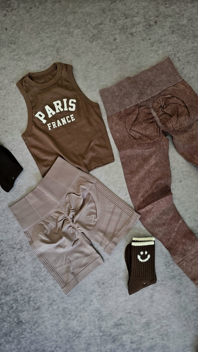 CROP PARIS ALGODON - CHOCOLATE