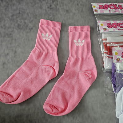 MEDIAS 3/4  adidas logo - rosa