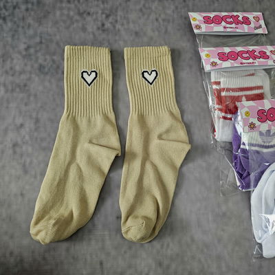 MEDIAS 3/4  beige corazon