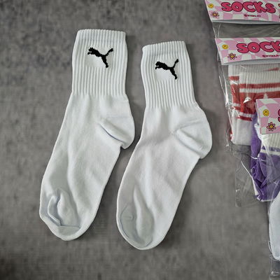 MEDIAS 3/4  puma logo blancas