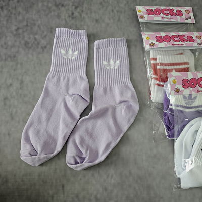 MEDIAS 3/4  adidas logo - lila