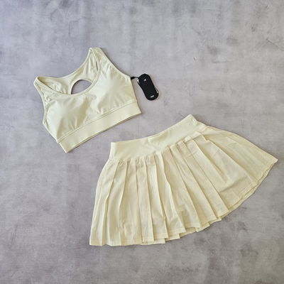 CONJUNTO IRUN - FALDA Y TOP MANTECA