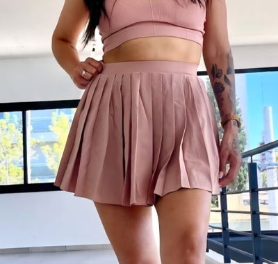 FALDA PANTALON TABLEADA - ROSA VIEJO