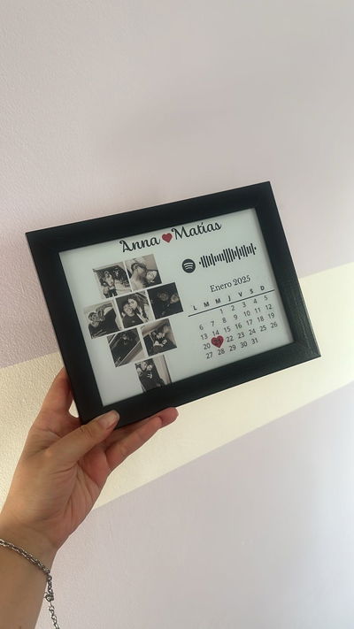 Cuadro Spotify + Fotos y Fecha 