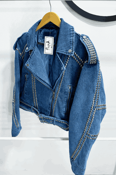 Campera con tachas MARGOT AZUL 