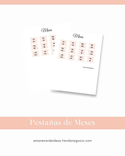 Pestañas de Meses - Diseño Floral 