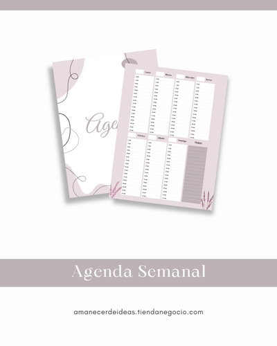Agenda Semanal Digital - Diseño Floral Rosa Viejo (A4) 