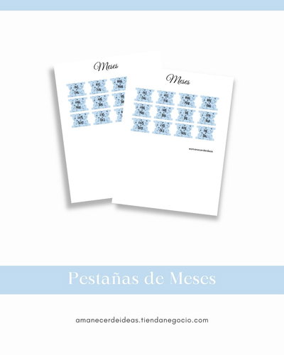 Pestañas de Meses - Diseño Floral