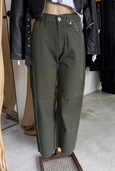 Wide leg verde militar