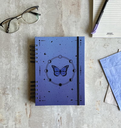 AGENDA PERPETUA & PLANNER DIARIO • Mariposa azul
