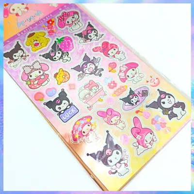 Stickers holo Sanrio planchita 1 metalizada