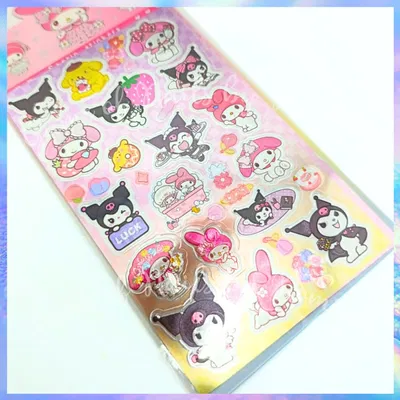 Stickers holo Sanrio planchita 3 metalizada