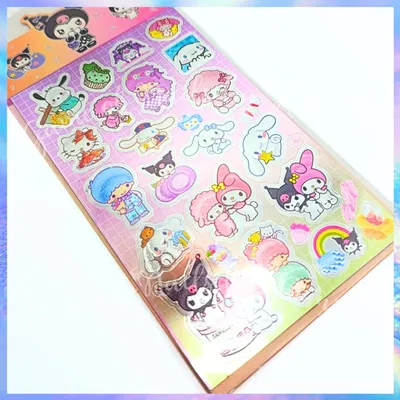 Stickers holo Sanrio planchita 2 metalizada