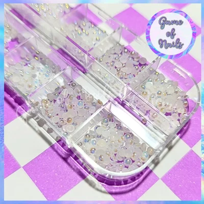 Medio perlas box tornasol