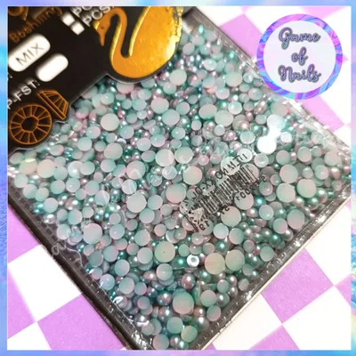 Medio perlas color 2 paquete