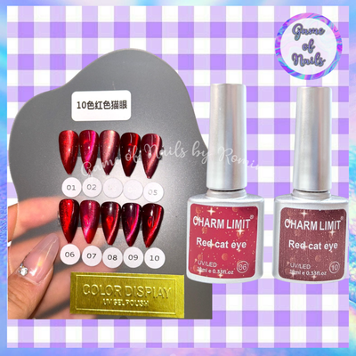 Coleccion Charm limit cat eye Rojos x 10