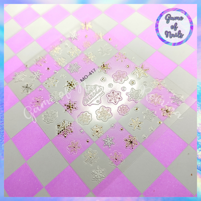 Sticker navidad white & golden